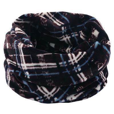 Men's and Women's Fashion Autumn and Winter Warm Neck Cover Printed Fleece Neck Gaiter Unisex Double Layer Knitted Neck Warmer