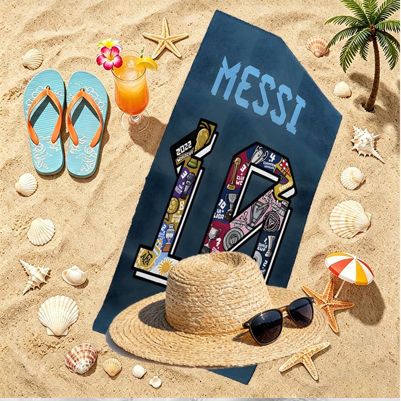 football player Print Beach Towel, Versatile Lightweight Absorbent Beach Towel for Pool Surf Yoga Bathroom, Perfect Birthday Holiday Gift