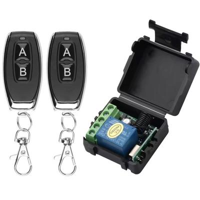 Control remoto universal inalámbrico de 433 Mhz, 12 V CC, 10 A, 1 canal, interruptor de control remoto, receptor + 1 transmisor de código de aprendizaje para puerta de garaje