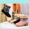 Bottes courtes élégantes et confortables pour femme en daim avec semelle épaisse et design floral pour l'hiver