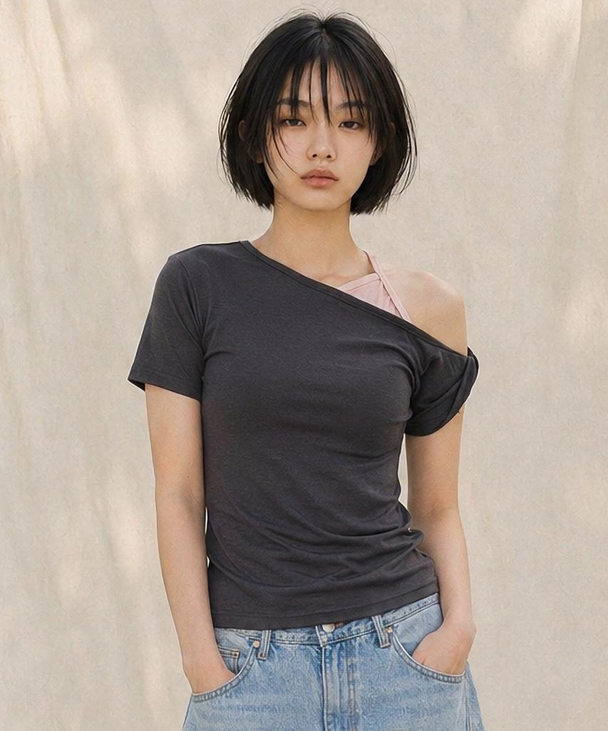 TOPGIRL Asymmetrical Sleeveless One-Shoulder Top_T611Tp192