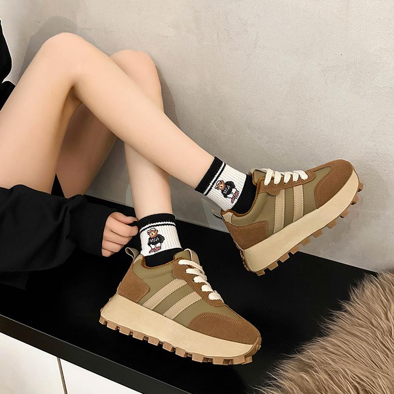 Sneakers Shoes Women Autumn winter Vintage Versatile Casual Lightweight Thick Sole Dad's Shoes Platform Shoes zapatos de mujer