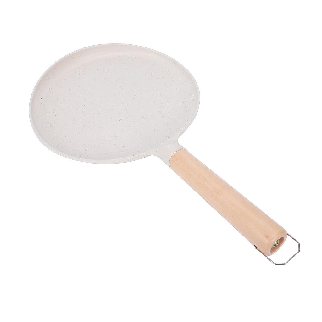 Pancake Griddle Anti Stick Coated Aluminum Alloy Flat Skillet with Wood Handle for Tortilla Roti Indian Pancake
