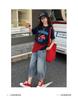Girls' summer Korean casual short sleeved T-shirt set for girls, adults, middle school students, thin summer clothes, children's denim shorts