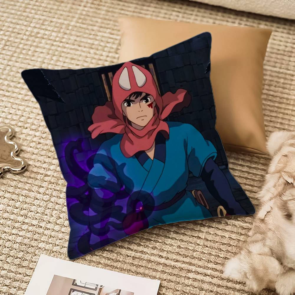 Anime P-Princess M-Mononoke Pillow Case Anti-dustmite Pillowcase Invisible zipper silky plush Sofa