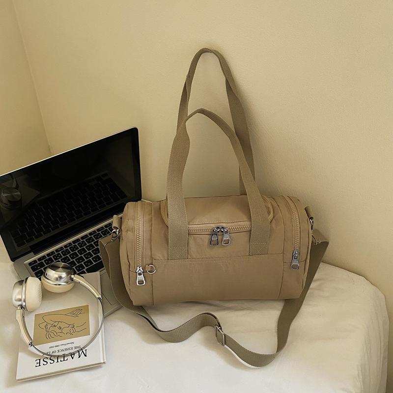 Waterproof Travel Bag Women's Shoulder Bag Solid Color Large Capacity Crossbody Bag