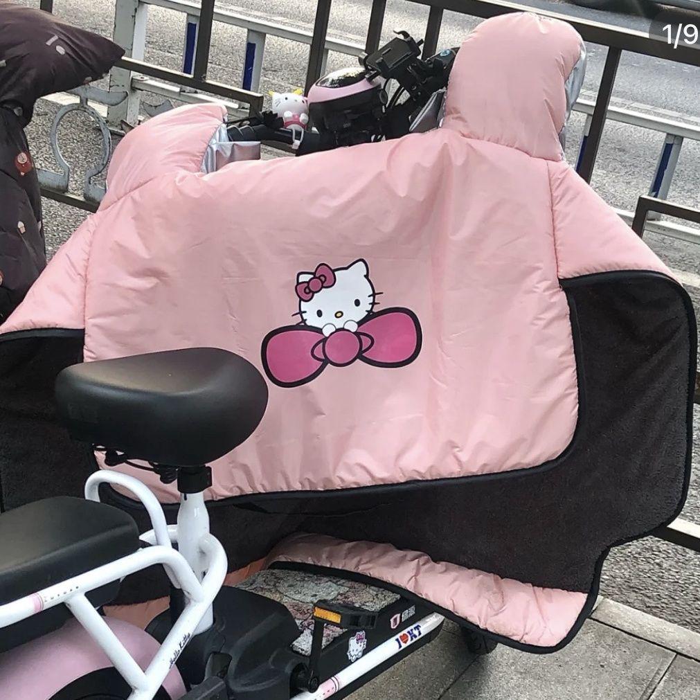 Pink Kitty Universal Electric Car and Motorcycle Windshield Cover with Fleece Lining - Waterproof and Windproof for All Seasons