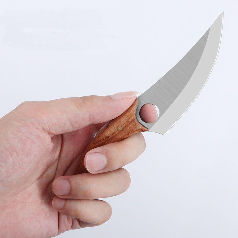 Küchenmesser mit Messerhülle, geschmiedetes Ausbeinmesser, Fleischschneidemesser, Obstmesser, Holzgriff, handgefertigt, scharfes Grill-Sushi-Messer