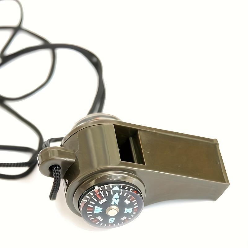 3-in-1 Emergency Tool - Whistle, Compass, Thermometer | Durable PVC | Perfect for Camping, Hiking, Outdoor Activities