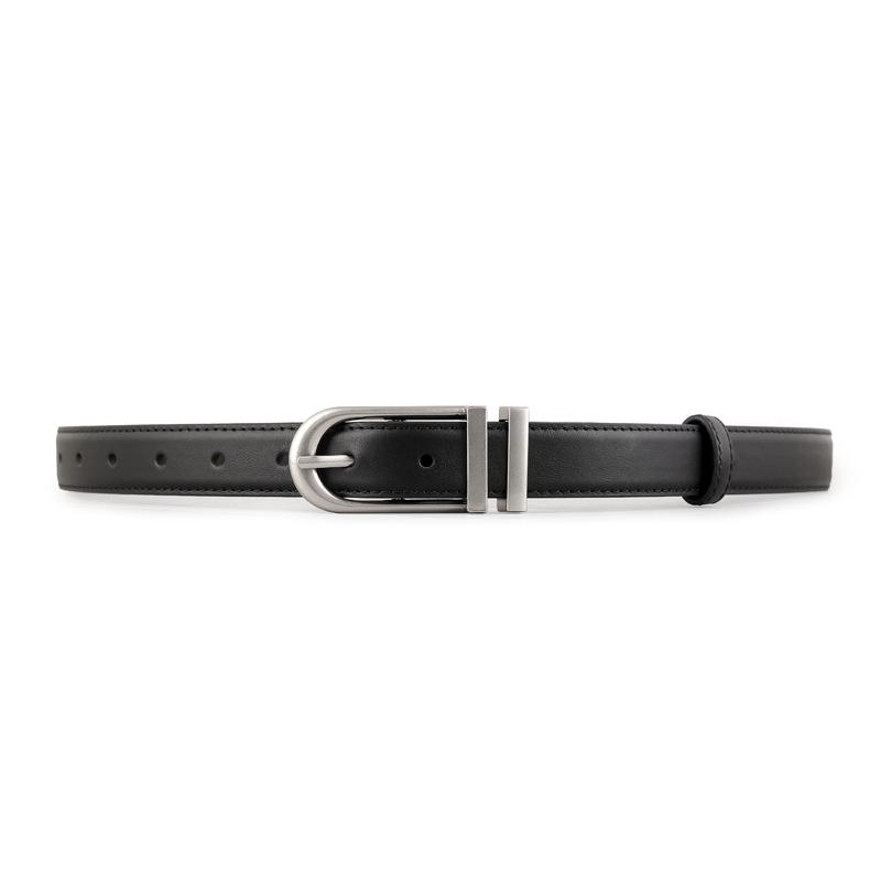 Women S Genuine Leather Belt Silver Buckle For Jeans Casual Wear