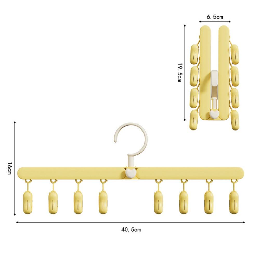 Portable Foldable Clothes Drying Rack Windproof 360° Rotaion Socks Clip Non-slip Lightweight Clothes Hanger Household Travel