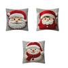 Christmas Throw Pillow Cover Snowman Elk Santa Pillowcase Xmas Pillow Cover with Hidden Zipper