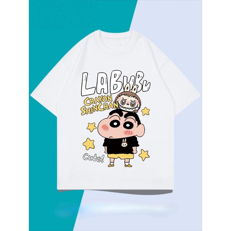 Pánské tričko s krátkým rukávem 2025 Nové letní Labubu Volný top z čisté bavlny Trendy pár LabuBU Anime tričko