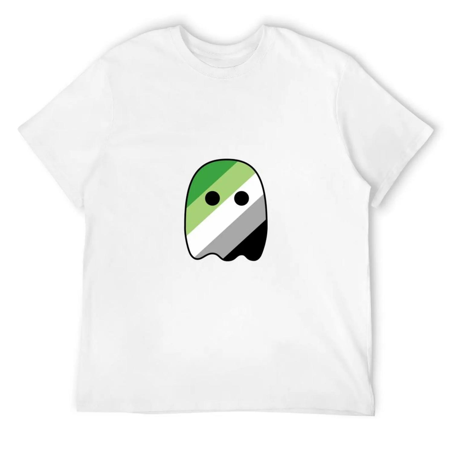 

Футболка с аромантическим флагом-призраком аниме футболки оверсайз индивидуальные футболки affliction однотонные черные футболки мужские S белый