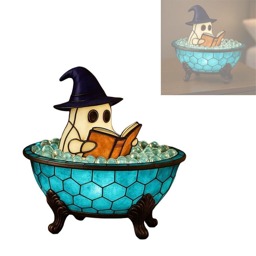 Halloween Ghost Bubble Bath Lamp, Bathtub Ghost Night Lights, Cute Led Lamp for Bathroom Decor, Spooky Reading Books Nightlight