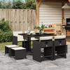 Vidaxl 9-Cz. Garden Furniture Set With Cushions, Black, PE Rattan
