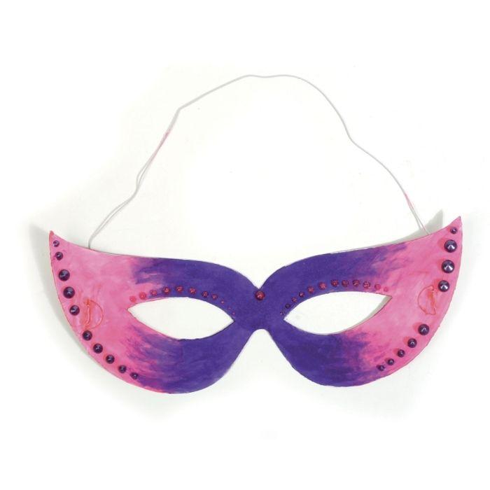 3 Masques plats à décorer en carton Loups - Blanc