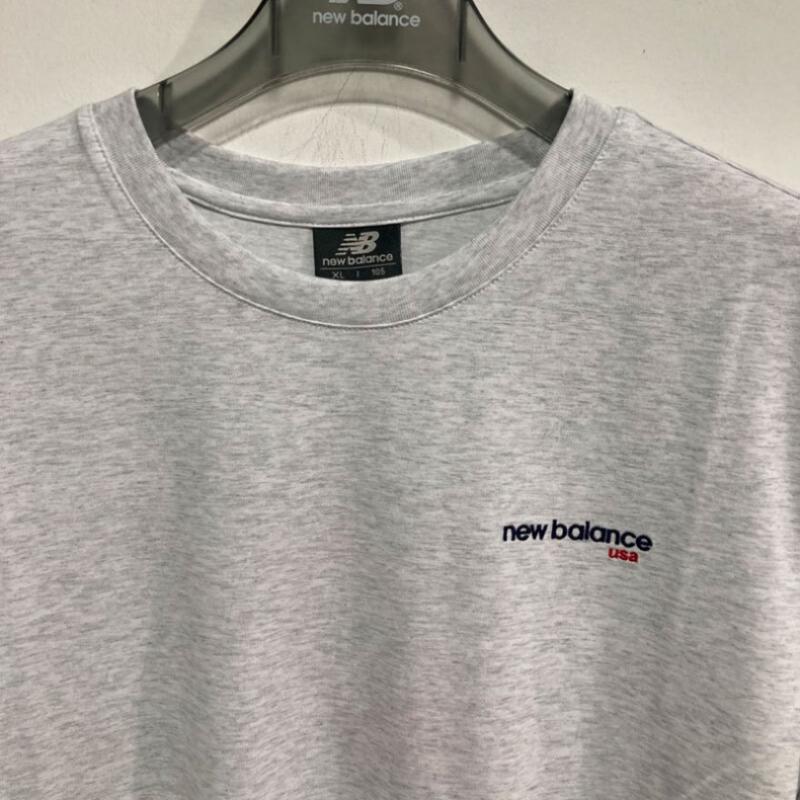 New Balance Big Logo Short Sleeve Tee Nbnef21423 Light Gray