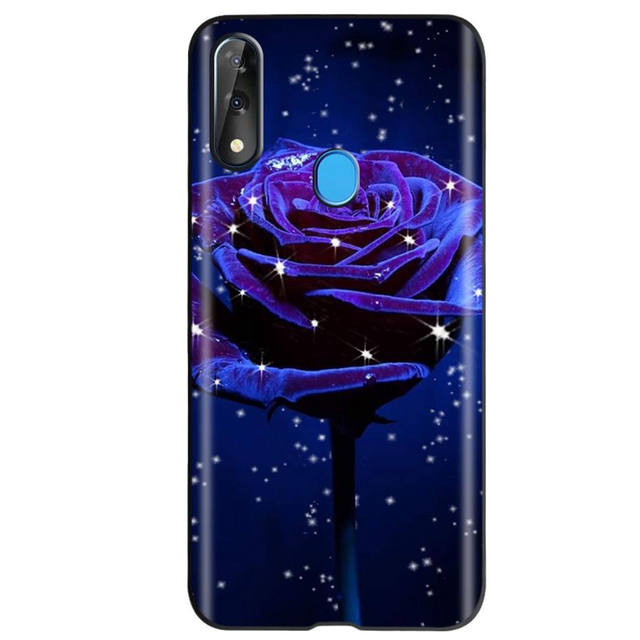 Etui do ZTE Blade V10 Modny Wzór Kwiatowy Serce Etui na Telefon do ZTE Blade V10 Vita V 10 Czarne Silikonowe Miękkie TPU Zderzak