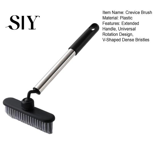 Horizontal Vertical Switch Brush Crevice with Extended Handle Universal Rotation Design Waist Friendly Cleaning Tool V-Shaped Dense Bristles Stubborn