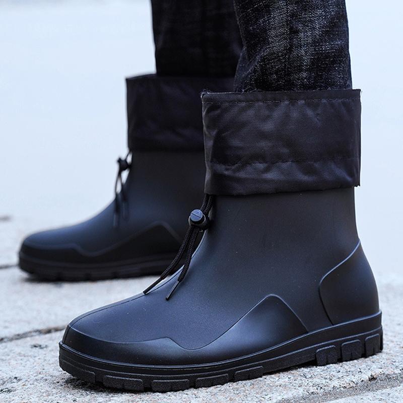 Outdoor Men's Fishing Rain Boots Fashion Non-slip Waterproof Rain Boots Indoor Kitchen Work Rain Boots Car Wash Boots Size 39-45