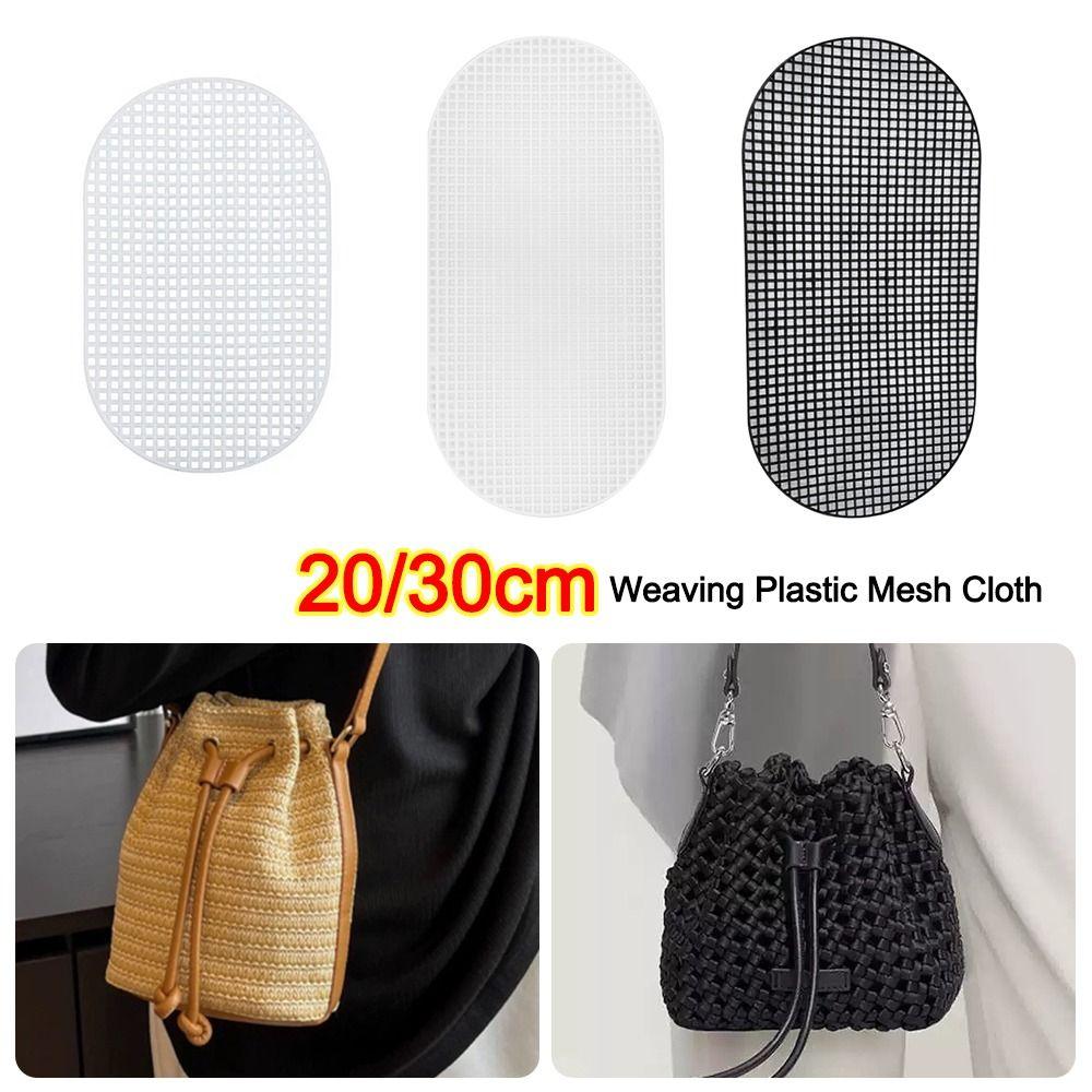DIY Plastic Weaving Plastic Mesh Cloth Handmade Craft Bags Making Grid Hook Oval Knitting Crochet Bags Bottom Bag Accessories