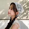 Bowknot Bow Hair Scarf Countryside Style Triangle Scarf Vintage Lace Triangle Bandana  Travel