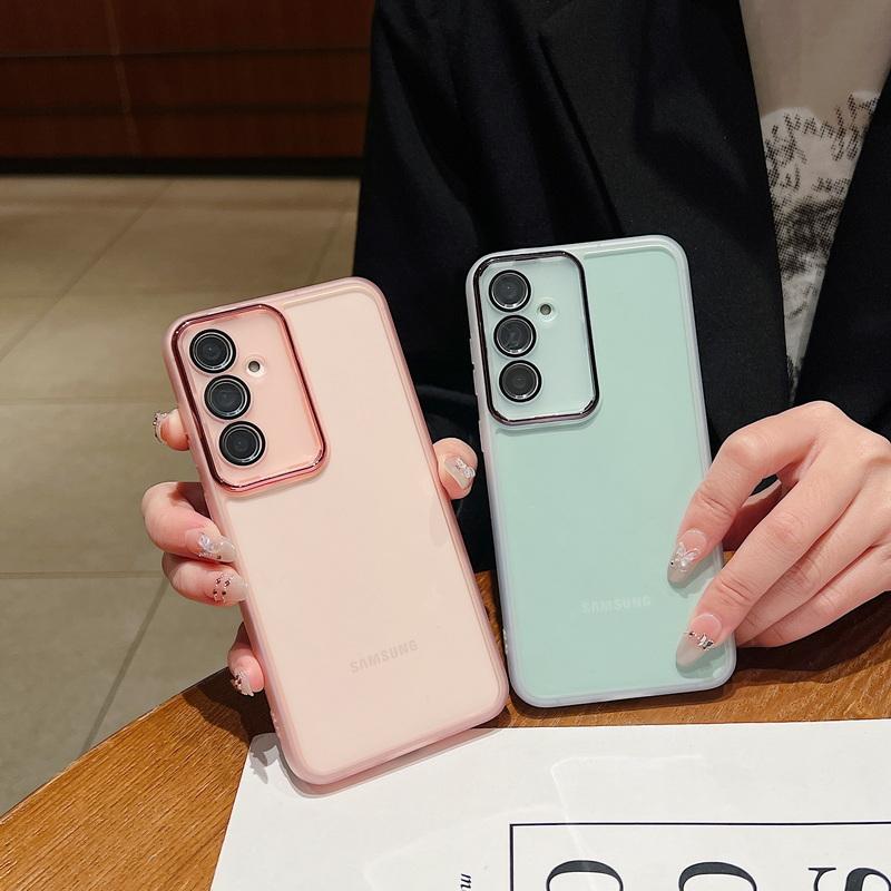 Solid Color Frame Soft Clear Phone Shell For Samsung S25 Ultra S24 FE S23 Plus S22 S21 A55 A16 A35 A54 A34 A15 Transparent Shockproof Slim Case Cover