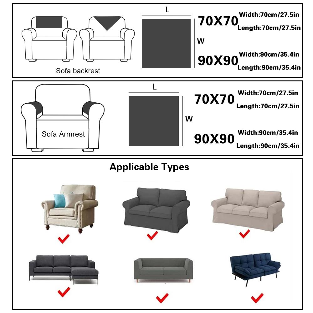 1pc Simplicity Sofa Towel,Non-Slip Design Solid Color Thickened Sofa Protector Cover Anti Pet Scratching Washable Couch Cushions