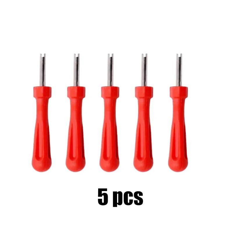 1/5Pcs Car Bike Motorbike Slotted Handle Tire Valve Stem Core Remover Tire Valve Core Screwdriver Car Tyre Repair Install Tools