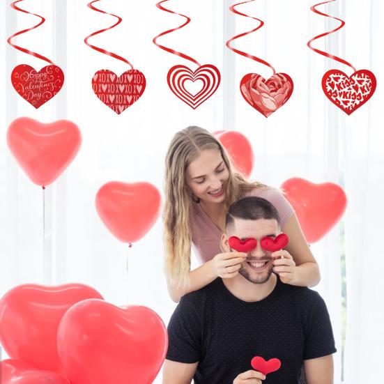 

12 шт., украшения ко Дню Святого Валентина, яркий цвет, в форме сердца, привлекательный кулон для украшения дома, создающий атмосферу 12pcs