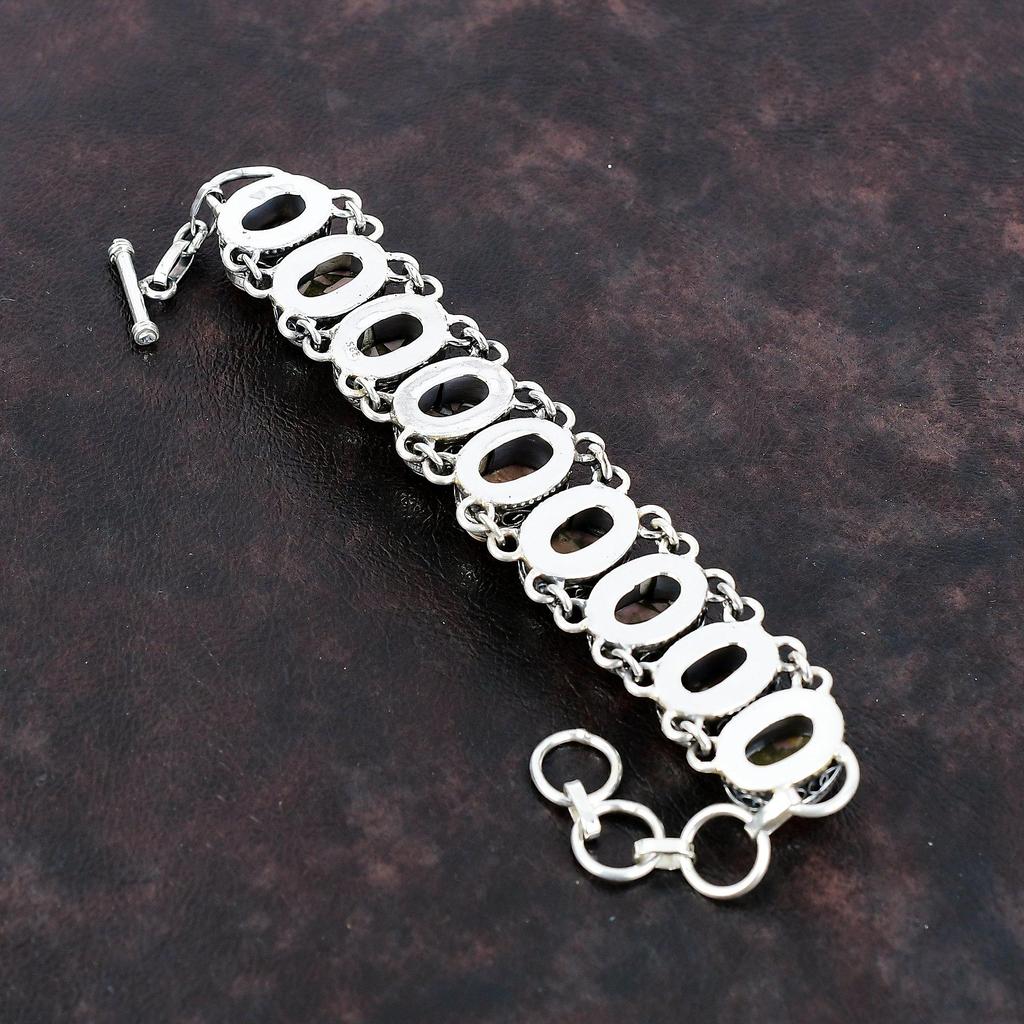 Kupfer Rosa Opal Armband Handgemacht Vintage Schmuck 925 Sterling Silber Armband Edelstein Armband Verstellbares Kettenarmband Geschenk für Braut