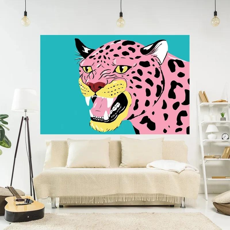 Cartoon Leopard Tapestry Office Living Room Decoration Home Wall Tapestry