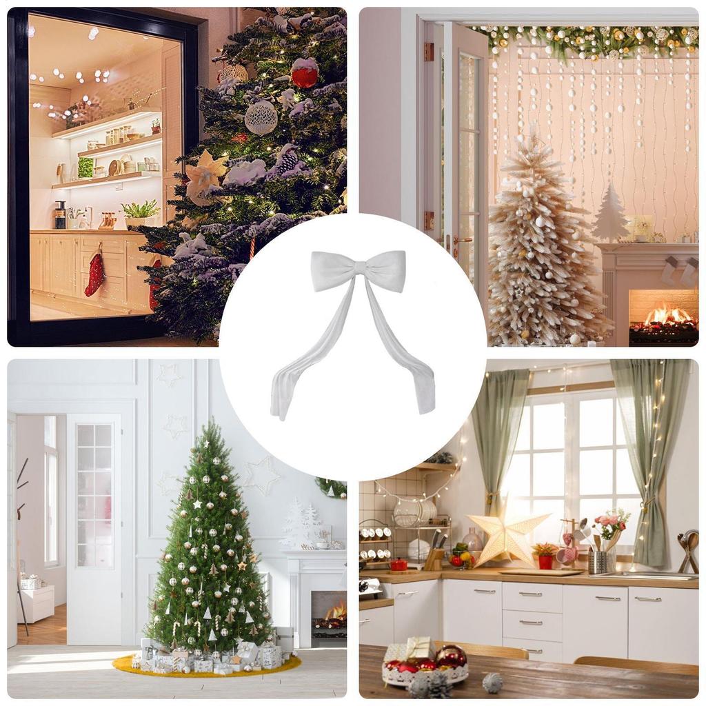 Christmas Bow Topper 70.8 Inches Large Velvet Festive Decorations Decorative Bow For Living Room Entryway Party Mantel Wall