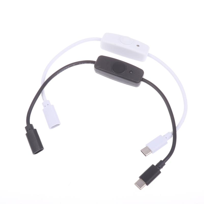 1/3Pcs USB-C To Type C Power Supply Cord 5V2A Short USB C Extension Cable With ON Off Switch For USB Fan LED Strips Desk Lamp