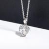 6.5mm Heart Cut Halo Moissanite Pendant Necklace S925 Sterling Silver For Women