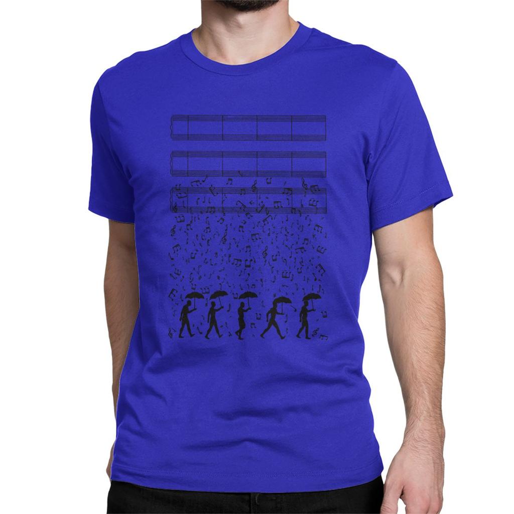 Funny Singing In The Raaaain T Shirt Men Crew Neck T Shirt Piano Music Musician Pianist