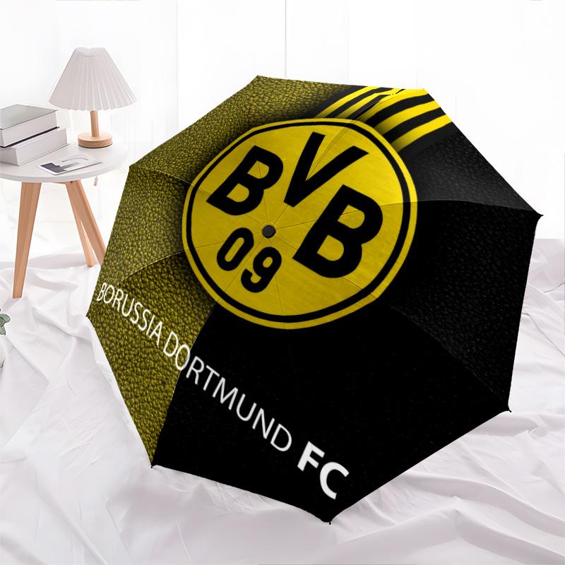 Узор «Боруссия Дортмунд», автоматический складной зонт, портативная и складная конструкция, 8 спиц, рождественский или праздничный подарок.