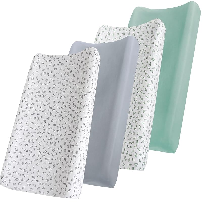 Changing Pad Cover, Diaper Changing Pad Covers 4 Pack, Fitted Baby Changing Table Sheets for 32''×16'' Change Table Pad, Cradle & Bassinet Sheets