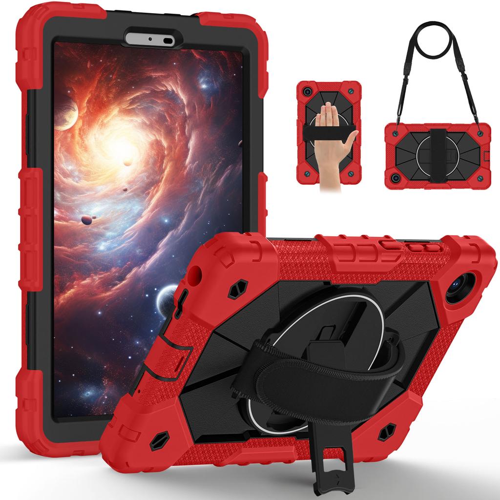 Rotatable Heavy Duty Case for Lenovo Tab One (K9) 2025 8.7 Inch TB305FU Rugged Stand Cover with Shoulder Strap 3-Layers Protect