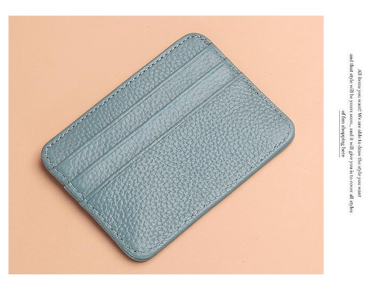 Porta-cartões Fino em Couro Genuíno: Vários compartimentos para cartões, porta-moedas compacto, porta-cartões em couro de vaca e porta-carteira de motorista.