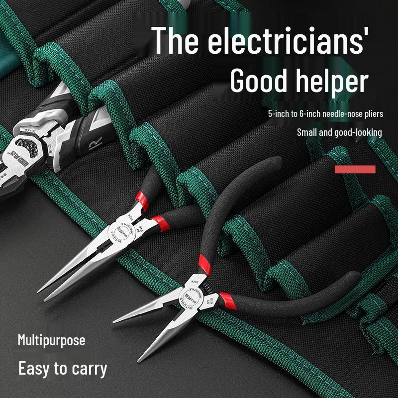 High-Quality Precision Needle Nose Pliers - 5 & 6 Inch, Handmade Jewelry Pliers, Round Bent Flat Nose, Toothless Design
