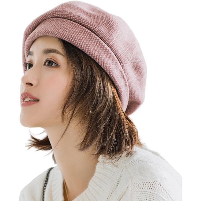 Women's Autumn/Winter Houndstooth Beret - Retro British Style