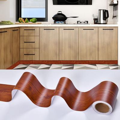 10M/Roll Windowsill Waist Line Wallpaper Waterproof Wood Grain Wall Border Sticker Self-adhesive Door Frame Skirting Line