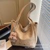 Suede Bag Women's 2025 New High-end Texture Retro Shoulder Bag Going Out Large-capacity Commuter Tote Bag