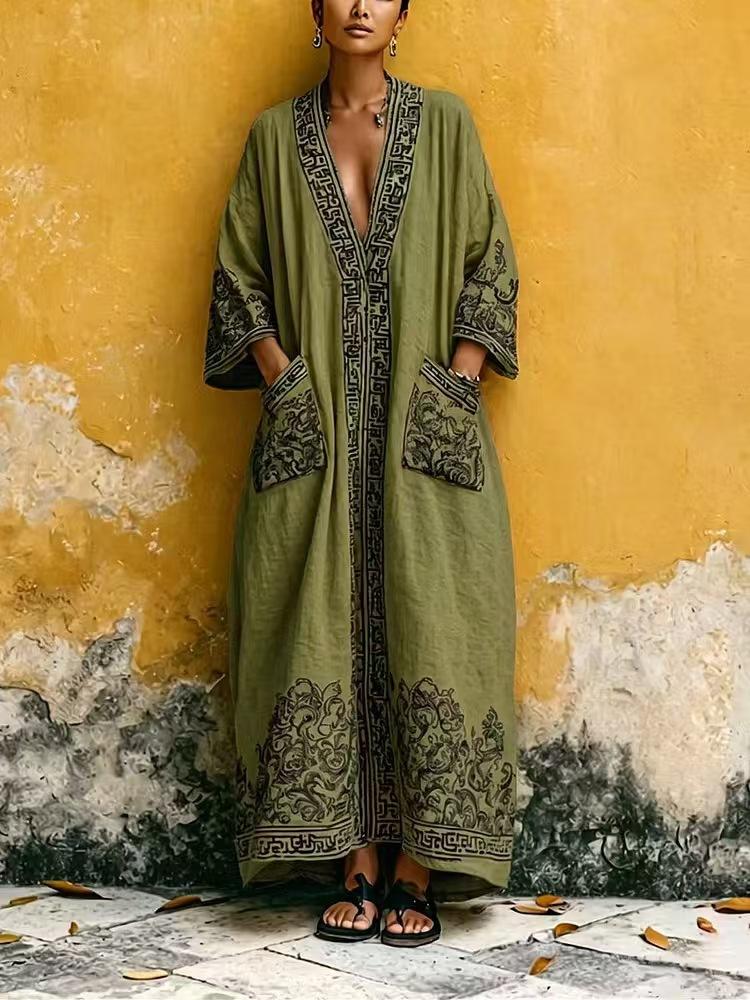 European and American bohemian women's dress seaside vacation elegant fashion print