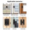 1pcs Aluminum Door Lock-No-Drill Anti-Theft Right Angle Slide Latch 90°/180° Adjustable Sliding Bolt