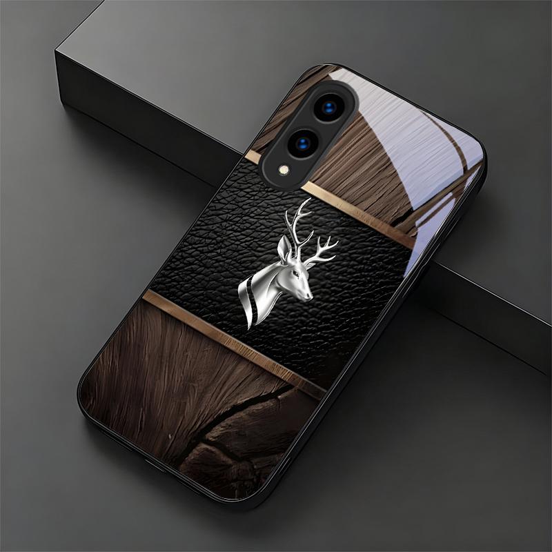 Elite Metallic Stag Black Phone Case For Samsung Galaxy S26 Ultra S25 Edge S24 FE S23 Plus S22 S21 S20 S22 S24 Glass Back Cover