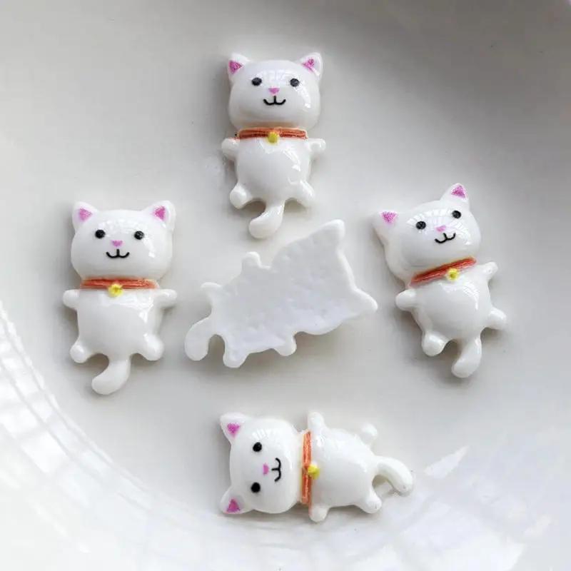 10 buc rășină de pisoi drăguț amestecat aleatoriu, cu spatele plat, album decorativ pentru însemnări DIY, husă pentru telefon, accesorii din rășină pentru decorarea părului