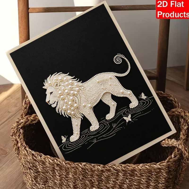 DIY Pearl Embroidery Diamond Painting Kit Majestic Lion Sparkling Beads Art Craft Handmade Decoration Gift for Home